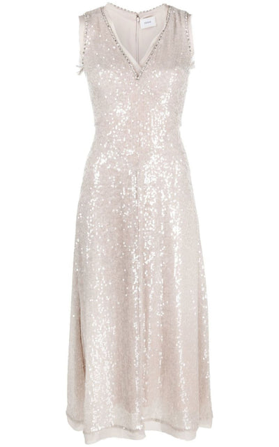 Denise Crystal Embellished Sequin Midi Dress