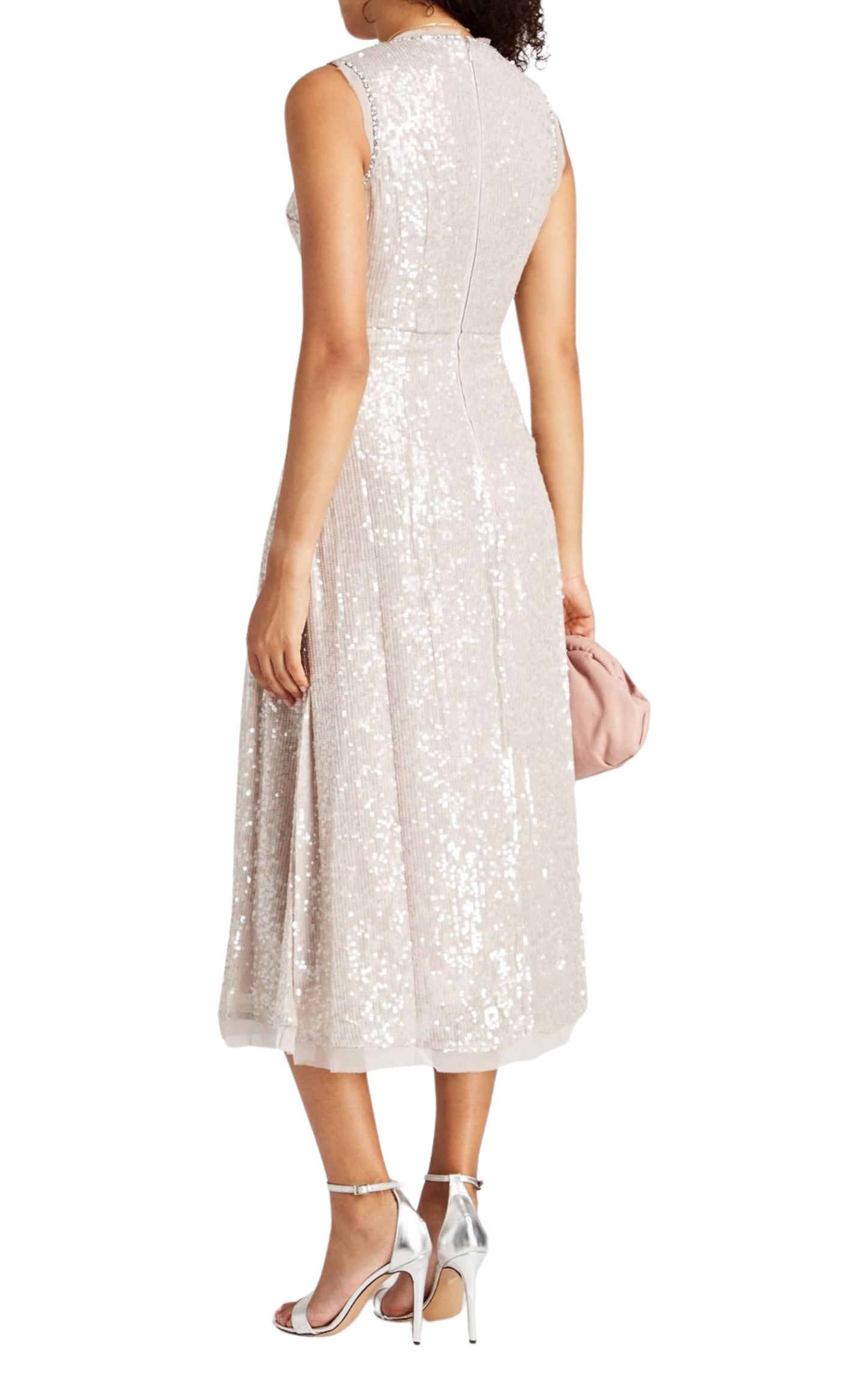 Denise Crystal Embellished Sequin Midi Dress