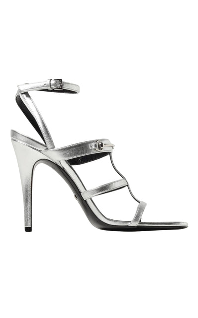 Horsebit Silver Leather Sandals