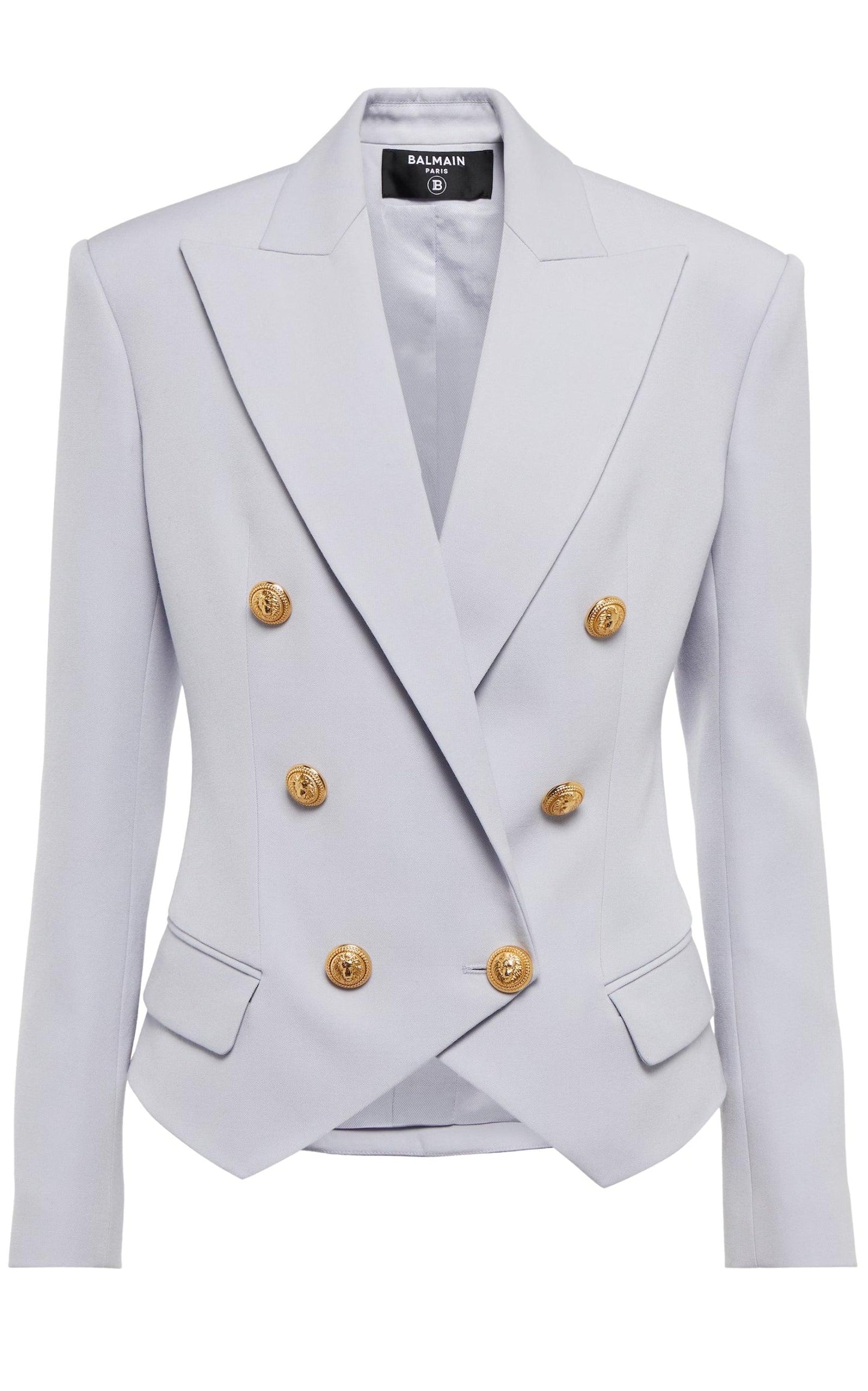 Double Breasted Wool Blazer-Blazers-Balmain-FR 36-Blue-Wool-Runway Catalog