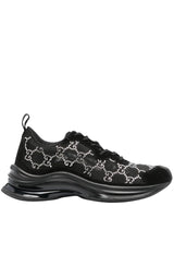 Black Mesh Runners with Crystals