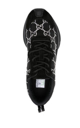 Black Mesh Runners with Crystals