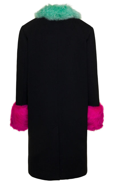 Women's Cashmere Wool Coat with Shearling-collar