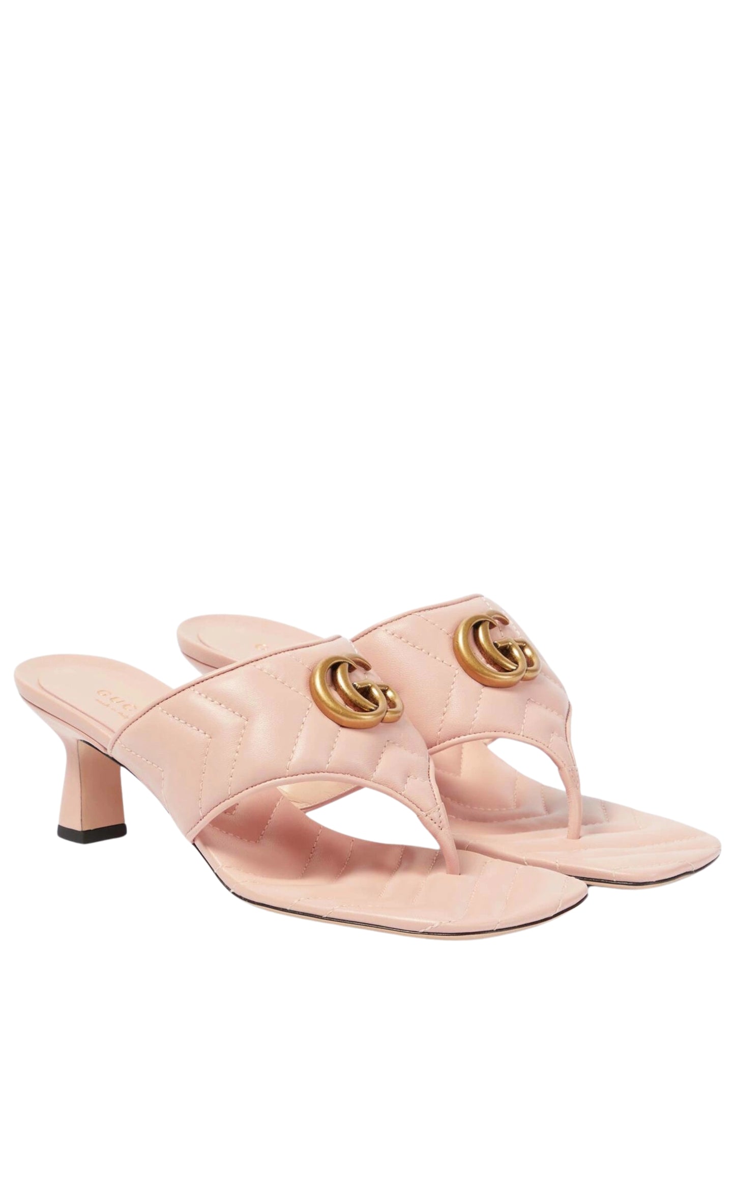 Double-G Thong Marmont Leather Sandal in Pink