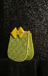 GG Moire Fabric Handbag with Bow and Crystals