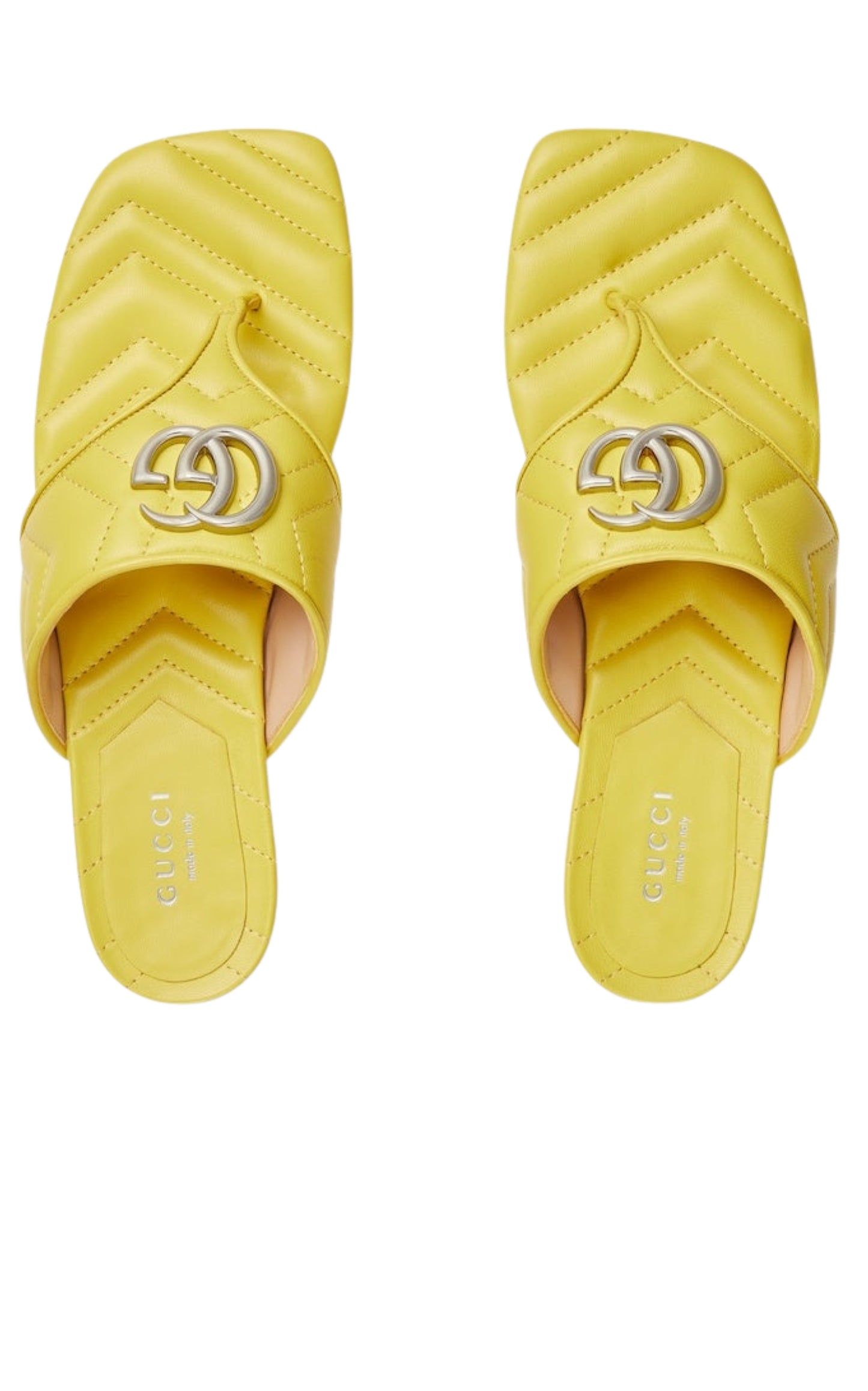 Double G Yellow Leather Sandals