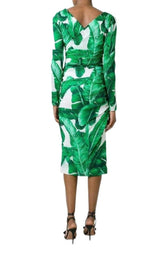  Dolce & GabbanaBanana Leaf-print Embellished Dress - Runway Catalog