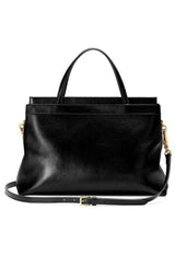  GucciBlack Medium Leather Tote Bag - Runway Catalog