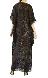  BCBGMAXAZRIADameka Ruffled Long Kaftan Dress - Runway Catalog