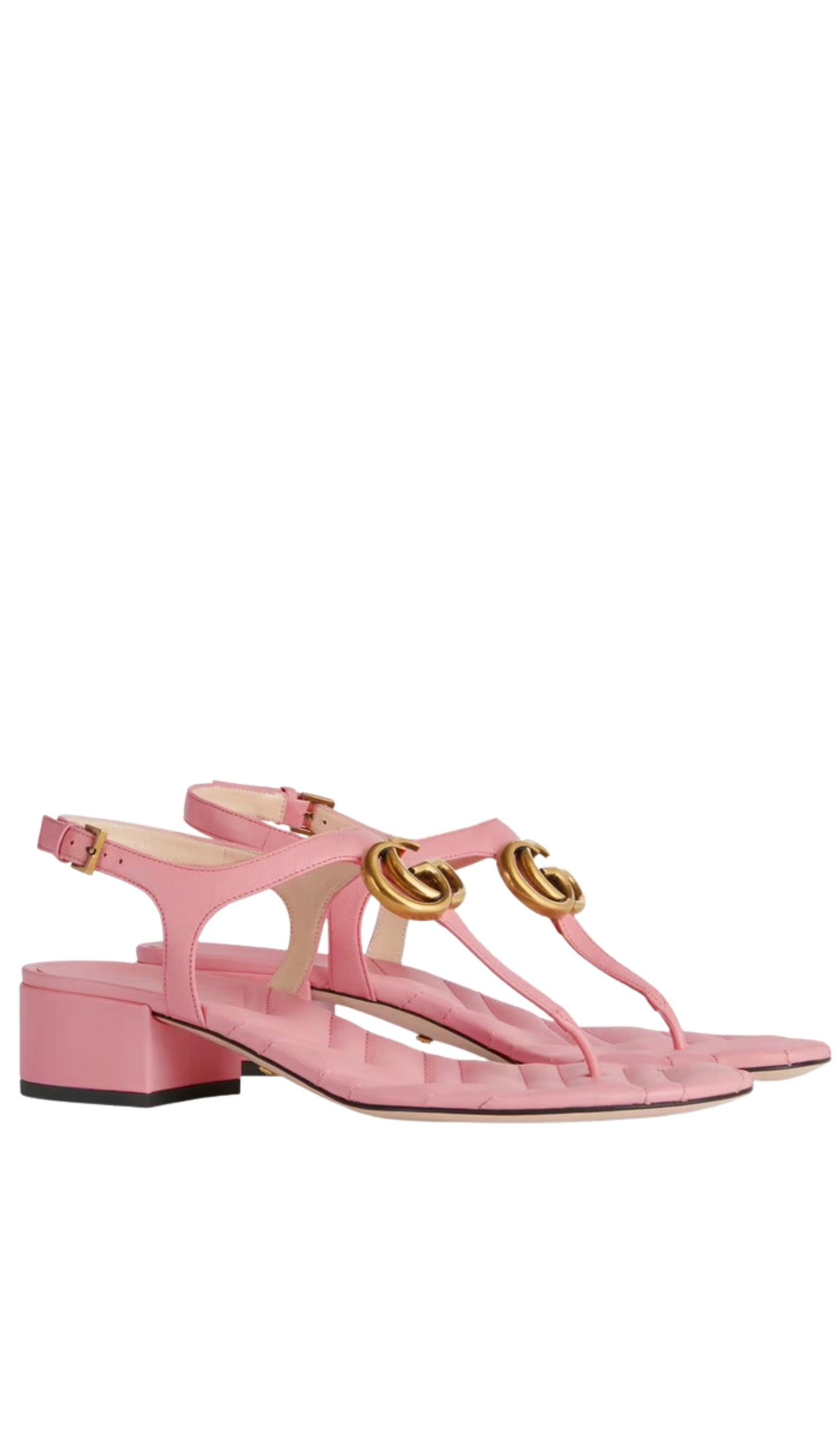  GucciDouble G Leather Sandals - Runway Catalog