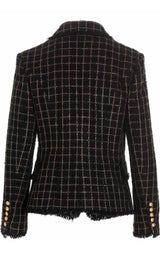  BalmainDouble-breasted Checked Tweed Jacket - Runway Catalog