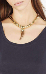  BCBGMAXAZRIAFaux-Horn Chain Necklace - Runway Catalog