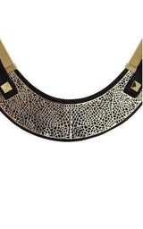  BCBGMAXAZRIAFaux-Leather Filigree-Plate Necklace - Runway Catalog