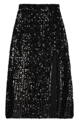  GucciFront Slit Sequin Embroidered Skirt - Runway Catalog