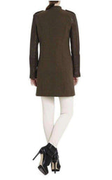  BCBGMAXAZRIAJulia Contrast Leather Sleeves Coat - Runway Catalog