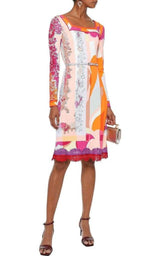  Emilio PucciLace-Trimmed Printed Jersey Dress - Runway Catalog