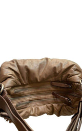  BCBGMAXAZRIAMocha Brown Leather Puffer Shoulder Bag - Runway Catalog