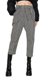  BalmainMonogram Print Cropped Track Pants - Runway Catalog