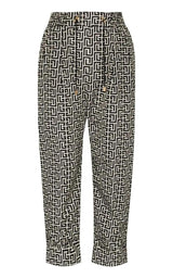  BalmainMonogram Print Cropped Track Pants - Runway Catalog