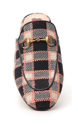  GucciPrincetown Tweed Check Woven Mules - Runway Catalog