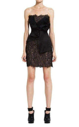  BCBGMAXAZRIAStrapless Lace Bustier Mini Dress - Runway Catalog