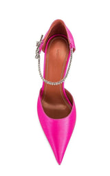  Amina MuaddiUrsina Pink Satin Pumps - Runway Catalog