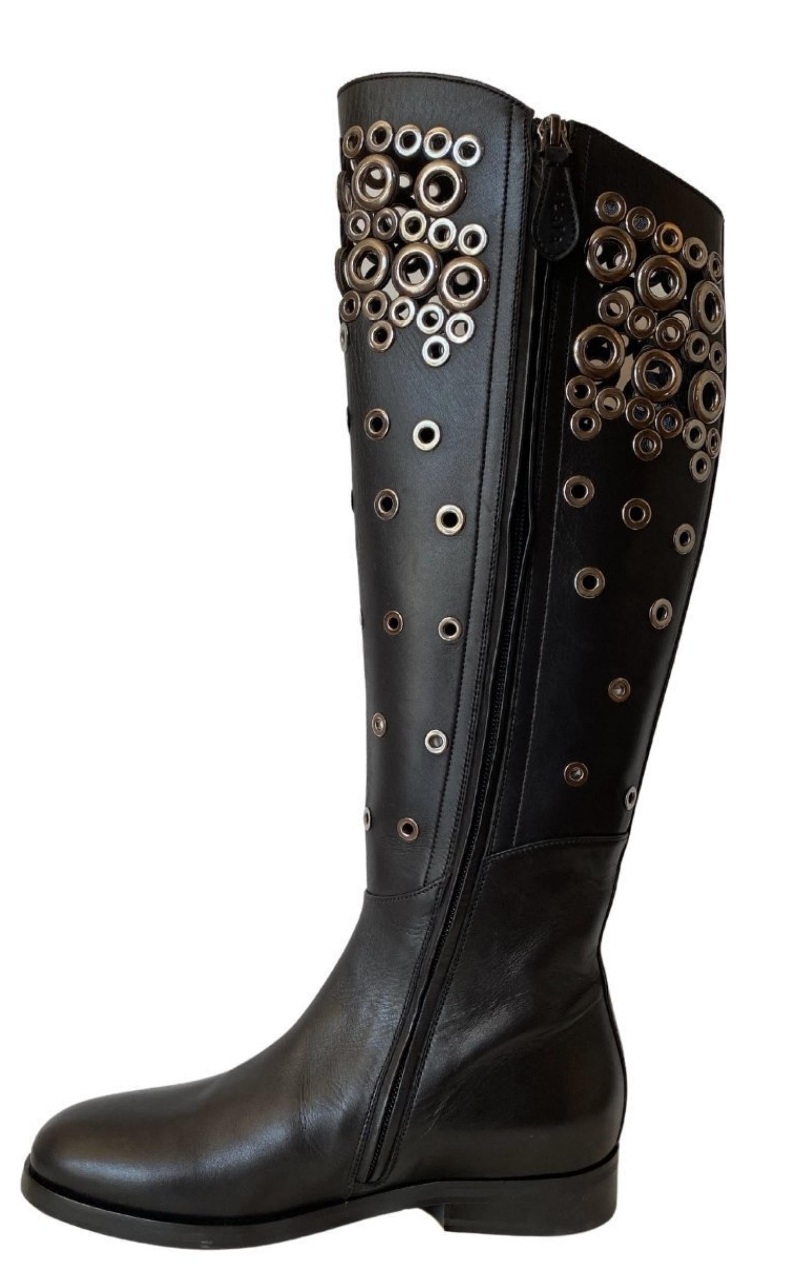 Knee High Leather Boots Alaïa