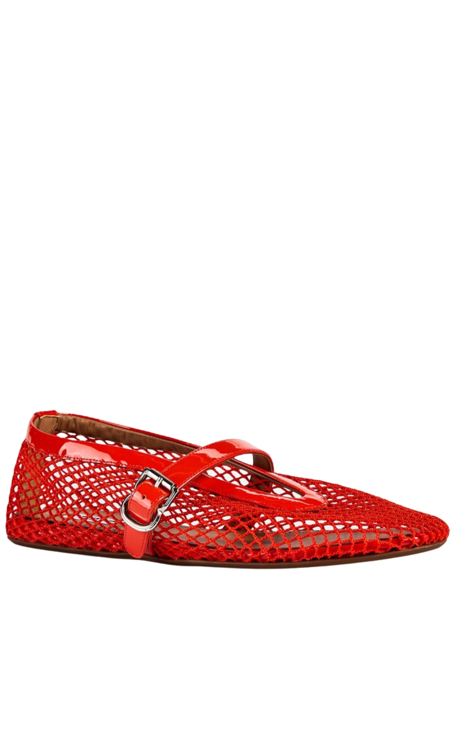 Orange Fishnet Mary Jane Flats Alaïa