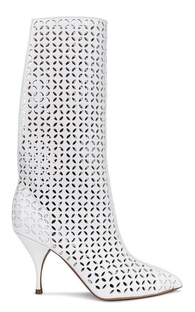 Petal Perforated Knee Boots Alaïa