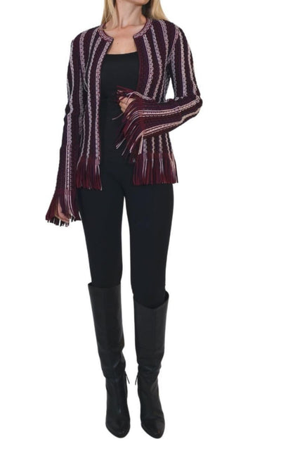 Seamed Knit Moto Fringe Jacket Alaïa