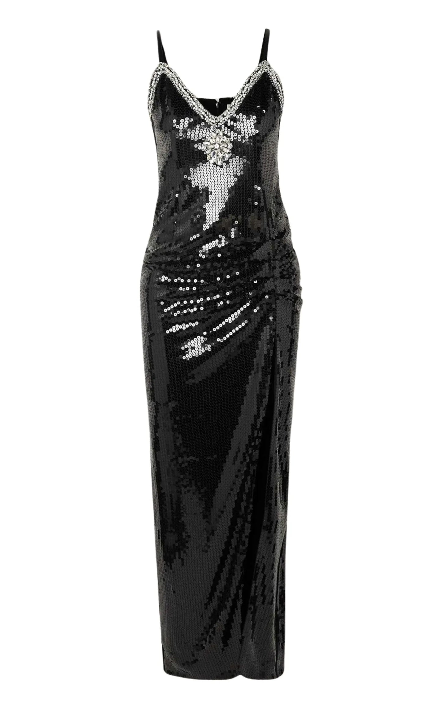 Alessandra Rich Crystal-Embellished Sequin Maxi Dress