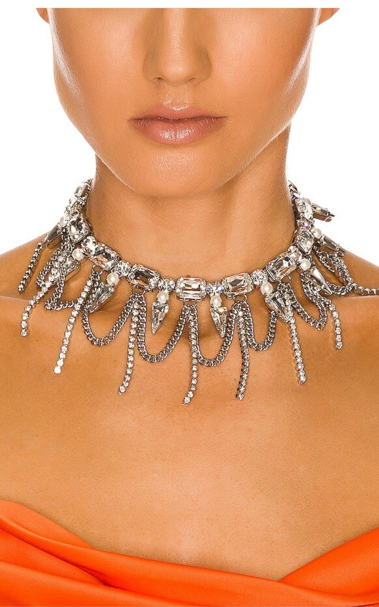 Crystal-Layered Chocker Necklace Alessandra Rich