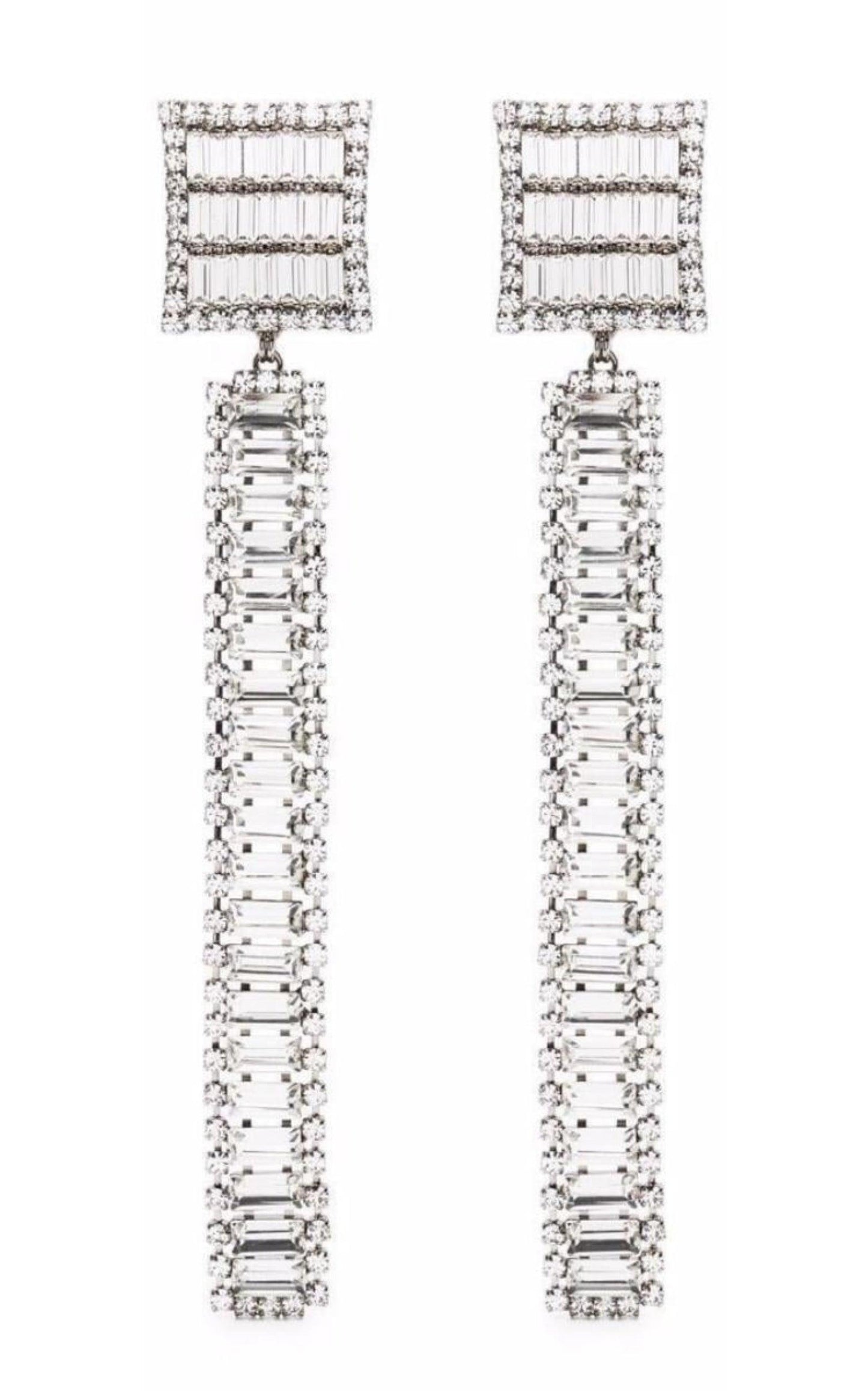 Long Crystal-embellished Earrings Alessandra Rich