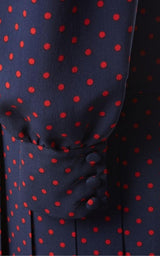 Long-Sleeve Highneck Polka-Dot Dress Alessandra Rich