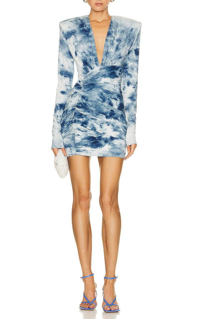 Tie-dye Print Ruched Mini Dress Alexandre Vauthier