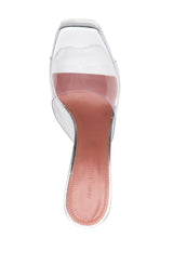 Dalida Glass PVC Platform Mules Amina Muaddi