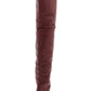 Amina Muaddi Olivia Burgundy Tall Leather Over The Knee Boots