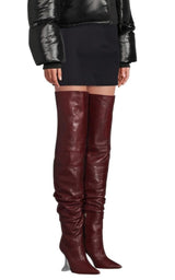 Olivia Leather Over-The-Knee Boots Amina Muaddi