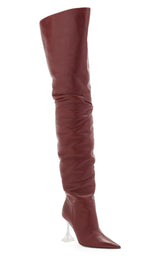 Olivia Leather Over-The-Knee Boots Amina Muaddi