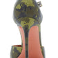 Usrina Crystal-Embellished Camouflage-Satin Pumps Amina Muaddi