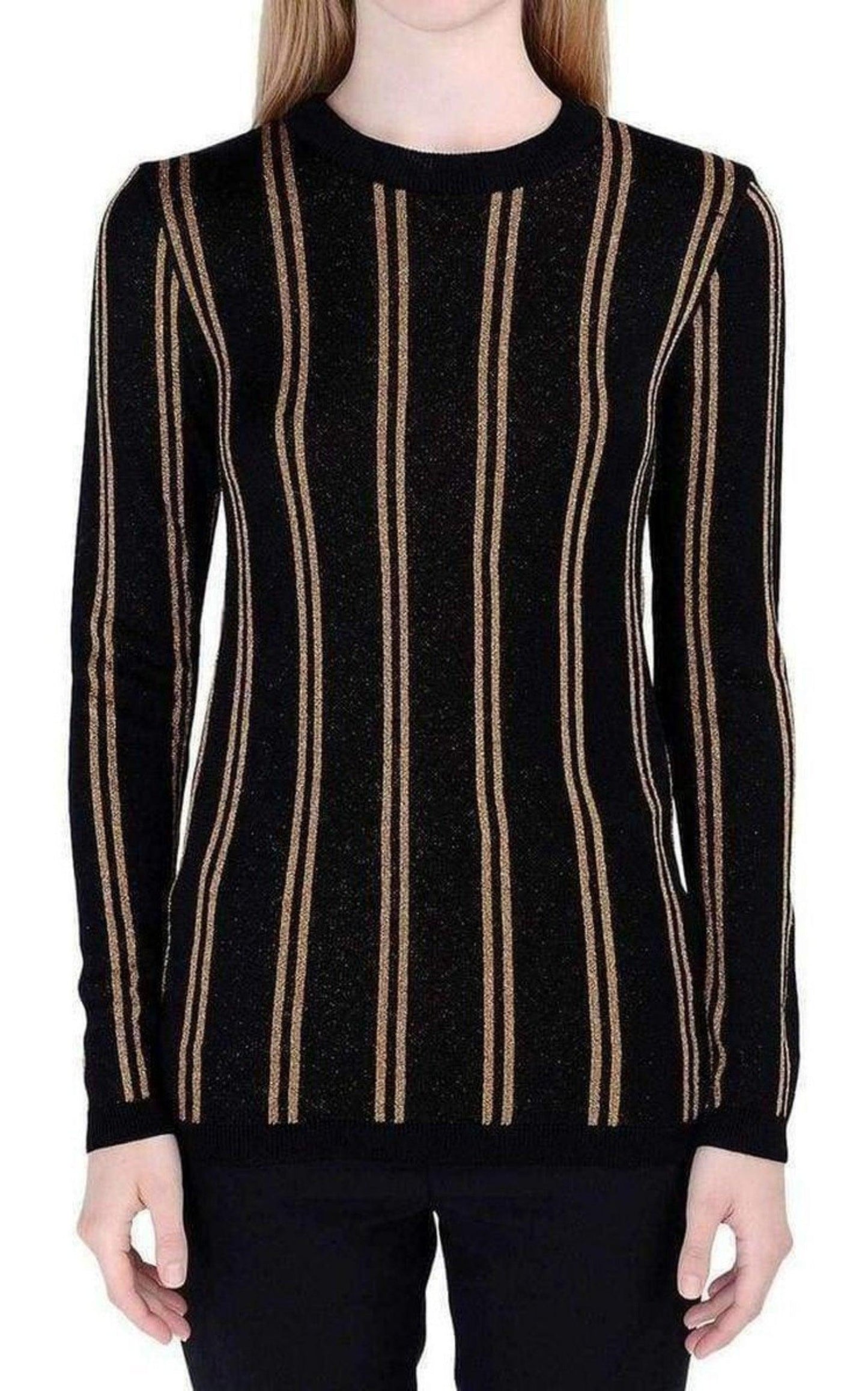 Black And Gold Striped Sweater Balmain