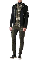 Black Biker Hoodie Jacket Balmain