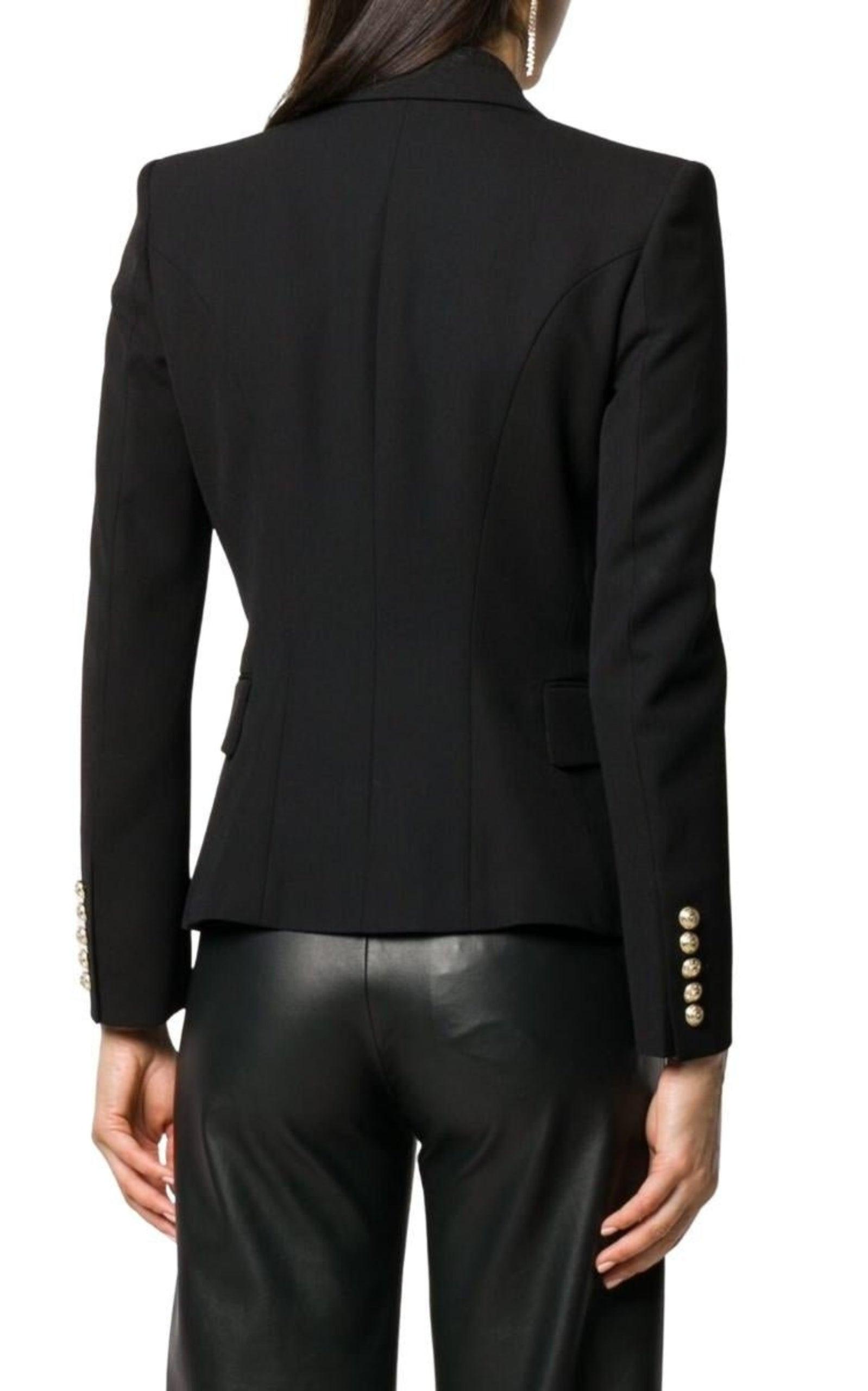 Black Double-Breasted Blazer Jacket Balmain