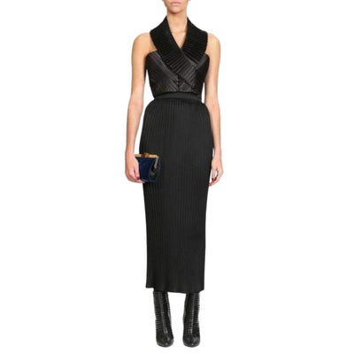 Black Pleated Maxi Skirt Balmain