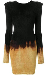 Black Velvet Fire Dress Balmain