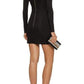 Black Voile Draped Mini Dress Balmain