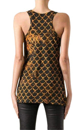 Cotton Oriental Print Tank Top Balmain