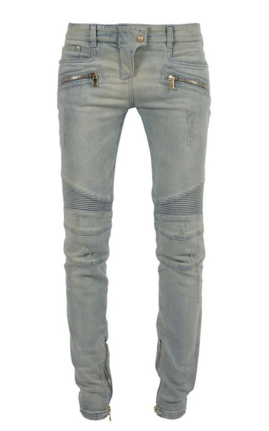 Distressed BikerJeans Balmain