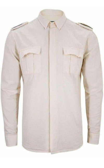 Ecru Linen Military Shirt Balmain