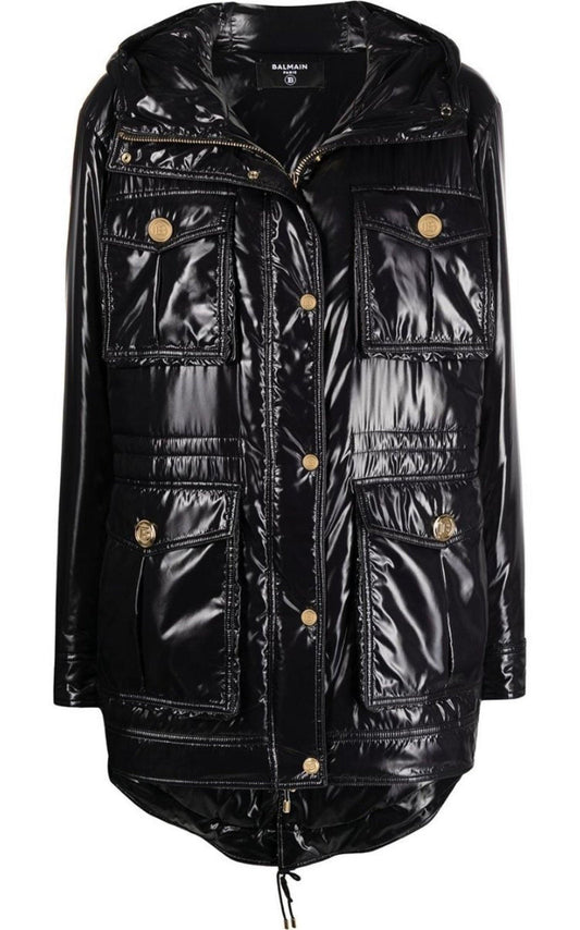 High-shine Hooded Jacket Balmain